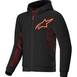Alpinestars Chrome Air Sport Felpa con cappuccio e zip da moto, nero-rosso, dimensione 2XL per uomo