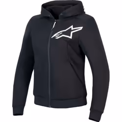 Alpinestars Stella Chrome V2 Sport Felpa con cappuccio e zip da moto da donna, nero, dimensione XL per donne
