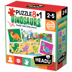 Headu Puzzle 8+1 Dinosaurs, 0 anno/i