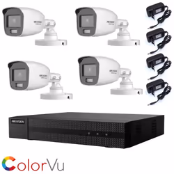 Kit videosorveglianza Hikvision Turbo HD 1080P, con tecnologia 4 in 1 TVI/AHD/CVI/CVBS da 4 canali + 4 telecamera bullet Hikv ...