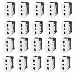 BTICINO MATIX COMPATIBILE PRESA SPINA BIPASSO 16A 250V 20 PRESE Tipologia:Presa P17/11 Standard :Tipo italiano Metodo di inst ...