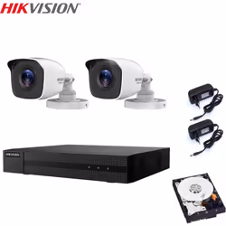 Il kit di videosorveglianza comprende: 1x HWD-5104M Hikvision 4 canali BNC + IP, 1080P - 2 Mpx 2x Telecamere HWT-B120-M Hikvi ...