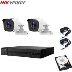 Kit videosorveglianza Hikvision 2 telecamere 2 mpx dvr 4 canali hd 500 gb