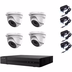 Il kit di videosorveglianza comprende: 1x HWD-5104M Hikvision 4 canali BNC + IP, 1080P - 2 Mpx 4x Telecamere HWT-B120-M Hikvi ...