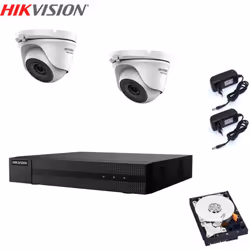 Il kit di videosorveglianza comprende: 1x HWD-5104M Hikvision 4 canali BNC + IP, 1080P - 2 Mpx 2x Telecamere HWT-B120-M Hikvi ...