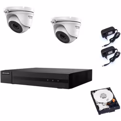 Il kit di videosorveglianza comprende: 1x HWD-5104M Hikvision 4 canali BNC + IP, 1080P - 2 Mpx 2x Telecamere HWT-B120-M Hikvi ...