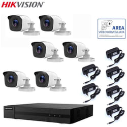 Kit videosorveglianza Hikvision dvr 8 canali 6 telecamere 2 mpx