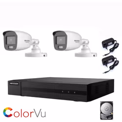 Kit videosorveglianza Hikvision Turbo HD 1080P, con tecnologia 4 in 1 TVI/AHD/CVI/CVBS da 4 canali + 2 telecamera bullet Hikv ...