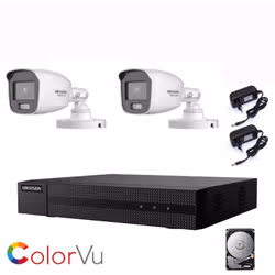 Kit videosorveglianza Hikvision Turbo HD 1080P, con tecnologia 4 in 1 TVI/AHD/CVI/CVBS da 4 canali + 2 telecamera bullet Hikv ...