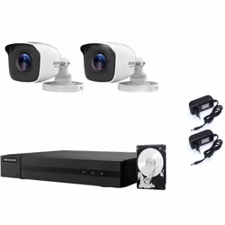 Il kit di videosorveglianza comprende: 1x HWD-6104MH-G Hikvision 5in1, 4 canali BNC + IP, Ultra HD 2K - 4 Mpx 1x Hard Disk SA ...