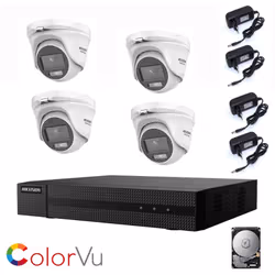 Kit videosorveglianza Hikvision Turbo HD 1080P, con tecnologia 4 in 1 TVI/AHD/CVI/CVBS da 4 canali + 2 telecamera bullet Hikv ...