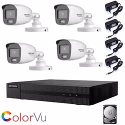 Kit videosorveglianza Hikvision Turbo HD 1080P, con tecnologia 4 in 1 TVI/AHD/CVI/CVBS da 8 canali + 4 telecamera bullet Hikv ...