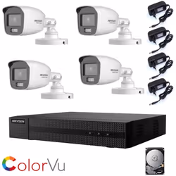 Kit videosorveglianza Hikvision Turbo HD 1080P, con tecnologia 4 in 1 TVI/AHD/CVI/CVBS da 8 canali + 4 telecamera bullet Hikv ...