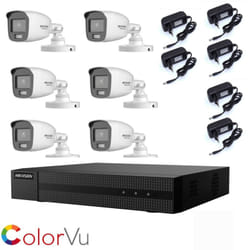 Kit videosorveglianza 2 mpx 6 telecamere ahd Hikvision colorvu