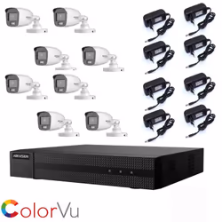 Kit videosorveglianza Hikvision Turbo HD 1080P, con tecnologia 4 in 1 TVI/AHD/CVI/CVBS da 8 canali + 8 telecamera bullet Hikv ...