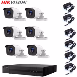Il kit di videosorveglianza comprende: 1x HWD-6108MH-G Hikvision 5in1, 8 canali BNC + IP, Ultra HD 2K - 4 Mpx 6x Telecamere H ...