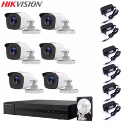 Il kit di videosorveglianza comprende: 1x HWD-6108MH-G Hikvision 5in1, 8 canali BNC + IP, Ultra HD 2K - 4 Mpx 6x Telecamere H ...