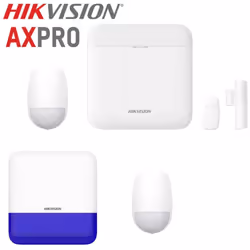 SISTEMA DI ALLARME HIKVISION AX-PRO COMPLETO COMPOSTO DA N°1 DS-PWA64-L-WE CENTRALE ALLARME N°2 DS-PDP15P-EG2-WE SENSORE PIR ...