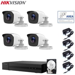 Kit 4 telecamere ahd Hikvision dvr 4 canali 4 mpx 500 gb hdd