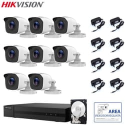 Kit videosorveglianza Hikvision dvr 8 canali 8 telecamere 2 mpx hd 500 gb