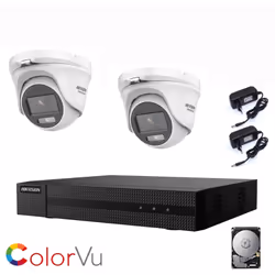 Kit videosorveglianza Hikvision Turbo HD 1080P, con tecnologia 4 in 1 TVI/AHD/CVI/CVBS da 4 canali + 2 telecamera bullet Hikv ...