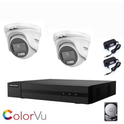 Kit Videosorveglianza Dome Visione Notturna Colori 2 Mpx Ahd Hikvision Hd 320 Gb