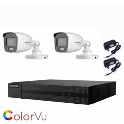 Kit videosorveglianza Hikvision Turbo HD 1080P, con tecnologia 4 in 1 TVI/AHD/CVI/CVBS da 4 canali + 2 telecamera bullet Hikv ...