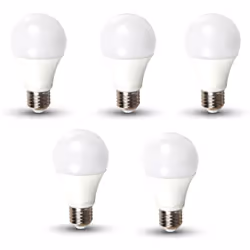 Lampadina LED V-TAC VT-2112 con potenza di 11W e attacco E27. Forma Bulb A60 in materiale termoplastico bianco e alluminio. F ...