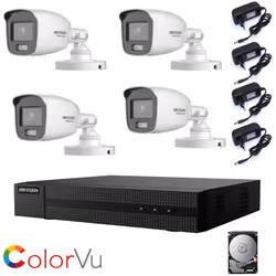 Kit videosorveglianza Hikvision Turbo HD 1080P, con tecnologia 4 in 1 TVI/AHD/CVI/CVBS da 4 canali + 4 telecamera bullet Hikv ...
