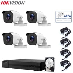 Kit Videosorveglianza 4 Telecamere 5 Mpx Hikvision Dvr 4 Canali Hd 1tb