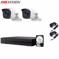 Il kit di videosorveglianza comprende: 1x HWD-7104MH-G Hikvision 5in1, 4 canali BNC + IP, Ultra HD 4K - 8 Mpx 2x Telecamere H ...