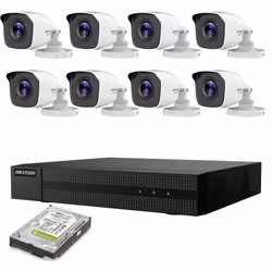 KIT VIDEOSORVEGLIANZA IP POE 8 TELECAMERE HIKVISION NVR 8 CANALI 4K HD 500GB Il kit di videosorveglianza comprende: 1x NVR HI ...
