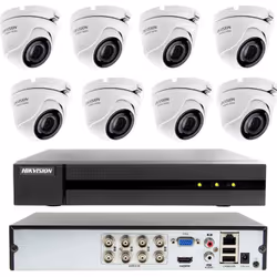KIT VIDEOSORVEGLIANZA HIKVISION DVR HIKVISION HWD-6108MH-G 4 CANALI 8 TELECAMERE HWT-T140-M 4 MPX HARD DISK 500 GB CARATTERIS ...
