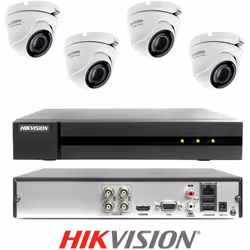 KIT VIDEOSORVEGLIANZA HIKVISION DVR HIKVISION HWD-6104MH-G 4 CANALI 4 TELECAMERE HWT-T140-M 4 MPX CARATTERISTICHE DVR HWD-610 ...
