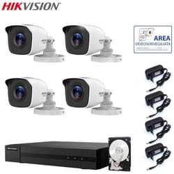 Kit 4 telecamere Hikvision dvr 4 canali 4 mpx hd 500 gb
