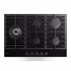 Schock SVC85THBK, Nero, Da incasso, 75 cm, Gas, Vetro temperato, 5 Fornello(i)