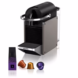 Krups Pixie XN306 Redesign Titan, Macchina per caffè a capsule, 0,7 L, Capsule caffè, 1260 W, Titanio