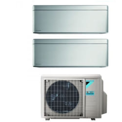 Daikin - Climatizzatore Condizionatore Bluevolution Dual Split Inverter serie stylish total silver 7+12 con 2MXM50A R-32 Wi-Fi Integrato 7000+12000