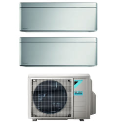 Daikin - Climatizzatore Condizionatore Bluevolution Dual Split Inverter serie stylish total silver 9+9 con 2MXM40A R-32 Wi-Fi Integrato 9000+9000
