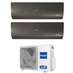 Haier - Climatizzatore Condizionatore Dual Split Inverter serie flexis plus black 12+15 con 2U50S2SM1FA R-32 Wi-Fi Integrato Colore Nero 12000+15000