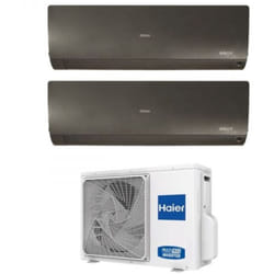 Haier - Climatizzatore Condizionatore Dual Split Inverter serie flexis plus black 7+12 con 2U40S2SM1FA R-32 Wi-Fi Integrato Colore Nero 7000+12000