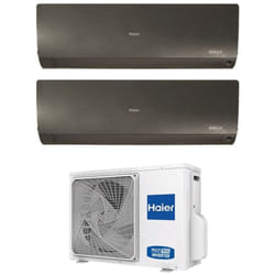Haier - Climatizzatore Condizionatore Dual Split Inverter serie flexis plus black 7+15 con 2U50S2SM1FA R-32 Wi-Fi Integrato Colore Nero 7000+15000