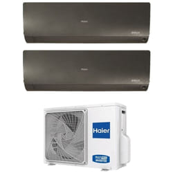 Haier - Climatizzatore Condizionatore Dual Split Inverter serie flexis plus black 9+12 con 2U40S2SM1FA R-32 Wi-Fi Integrato Colore Nero 9000+12000