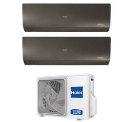 Haier - Climatizzatore Condizionatore Dual Split Inverter serie flexis plus black 9+12 con 2U50S2SM1FA R-32 Wi-Fi Integrato Colore Nero 9000+12000