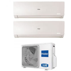 Haier - Climatizzatore Condizionatore Dual Split Inverter serie flexis plus white 7+12 con 2U50S2SM1FA R-32 Wi-Fi Integrato Colore Bianco 7000+12000