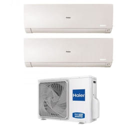 Haier - Climatizzatore Condizionatore Dual Split Inverter serie flexis plus white 9+9 con 2U40S2SM1FA R-32 Wi-Fi Integrato Colore Bianco 9000+9000