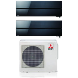 Mitsubishi Electric - Climatizzatore Condizionatore Dual Split Inverter serie Kirigamine Style msz-ln 12+18 con MXZ-3F68VF Onyx Black R-32 Wi-Fi
