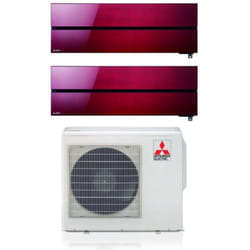 Mitsubishi Electric - Climatizzatore Condizionatore Dual Split Inverter serie Kirigamine Style msz-ln 12+18 con MXZ-3F68VF Ruby Red R-32 Wi-Fi