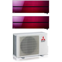 Mitsubishi Electric - Climatizzatore Condizionatore Dual Split Inverter serie Kirigamine Style msz-ln 9+12 con MXZ-2F42VF Ruby Red R-32 Wi-Fi