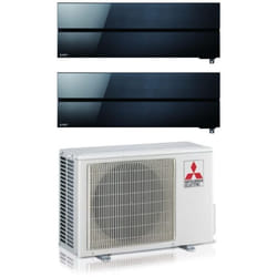 Mitsubishi Electric - Climatizzatore Condizionatore Dual Split Inverter serie Kirigamine Style msz-ln 9+12 con MXZ-2F53VF Onyx Black R-32 Wi-Fi